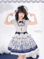 Fantasy Lamb Jacquard Print White Classic Lolita OP and Accessories - image 14