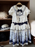 Fantasy Lamb Jacquard Print White Classic Lolita OP and Accessories - image 8