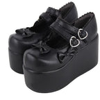 Angelic Imprint - Punk Lolita Shoes High Platform Shoes with Bow - image 2