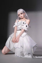 Silver Wings - Futuristic Punk Lolita JSK Dress Set - image 8