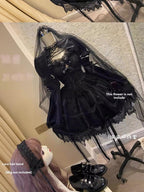 Rose Cage - Gothic Lolita Black Suspender Dress - image 16