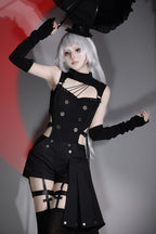 Masquerade Phantom Thief - Cut-Out Gothic Ouji Lolita Shorts Set - image 1