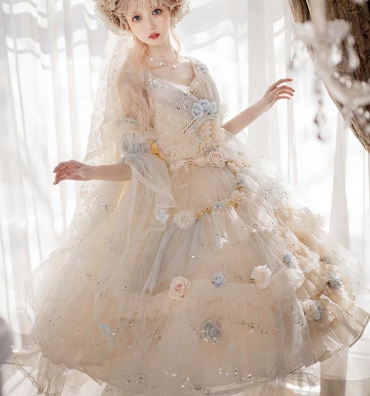 Flower Spirit - Elegant Lolita JSK Dress Summer Wedding Lolita JSK - image 6