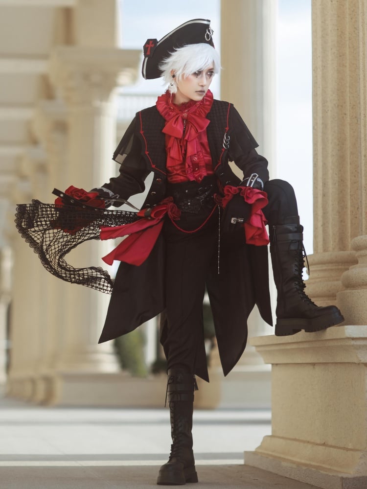 Black Ouji Fashion Lolita Pants with Separate Corset Belt - image 6
