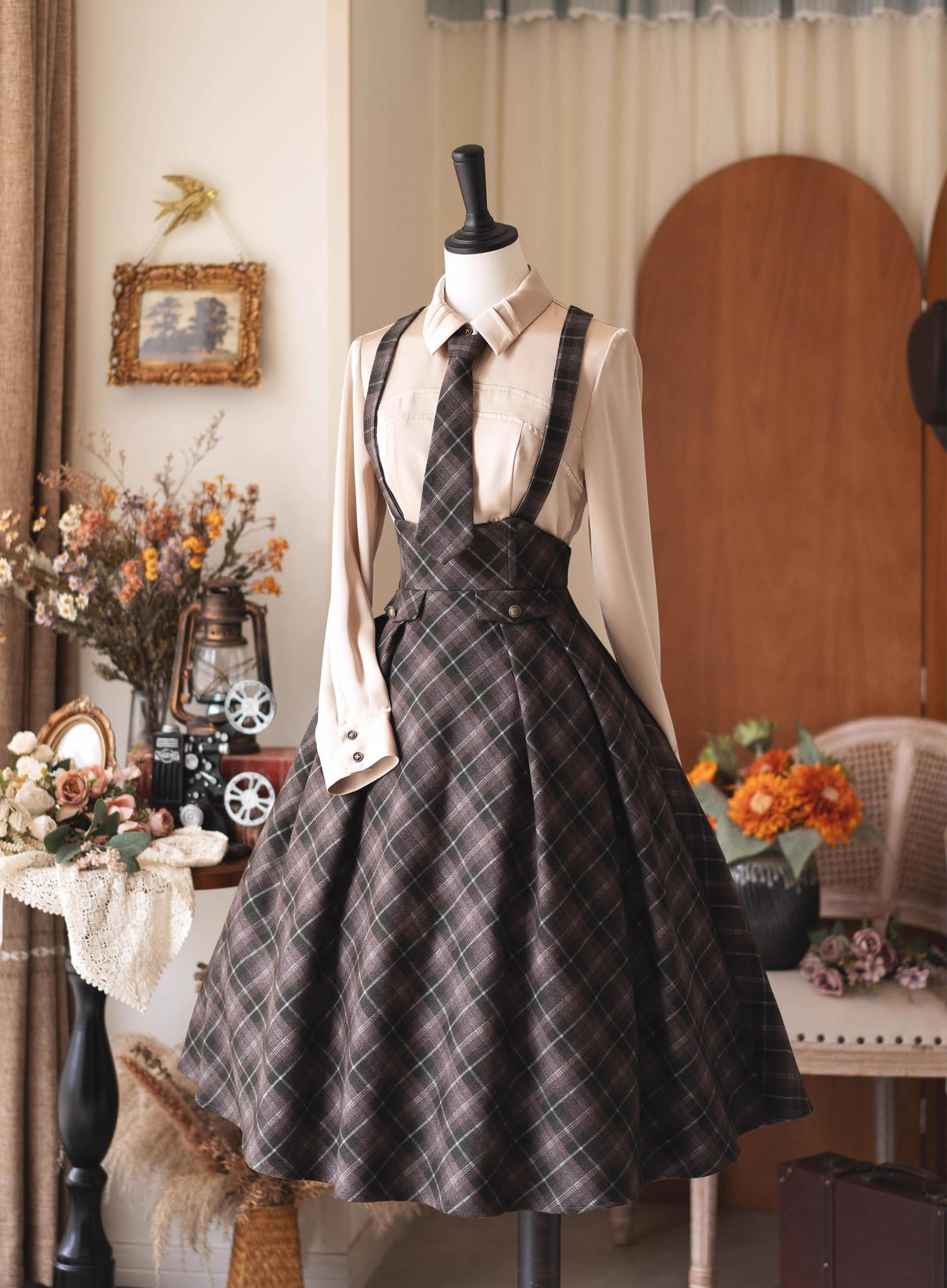Forest Dew - Elegant Lolita Slim-Fit Shirt with Detachable Jabot - image 5
