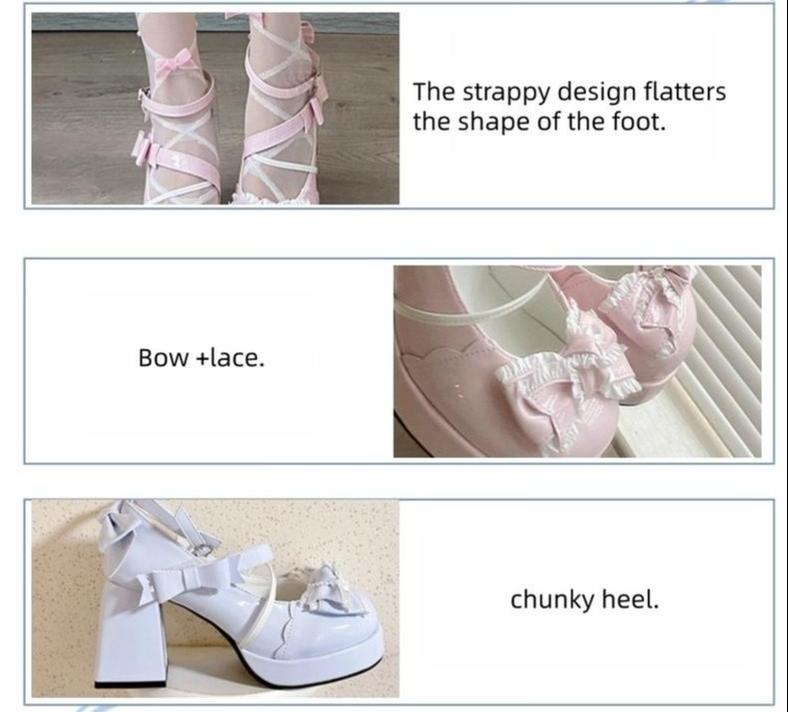 Girly Heart - Sweet Lolita Chunky Heels Shoes - Dreamy Bows - image 30