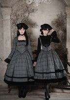 Yesterday's Epistle - Winter Classic Lolita Plaid Dress Set, Fishbone Waist - image 7