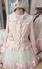 Petal Girl - Loose Sweet Lolita Coat, Detachable Bow - image 1