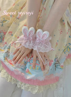 Cute Lolita Bunny Ears Cuffs Lace Summer Butterfly Hand Sleeves - image 3
