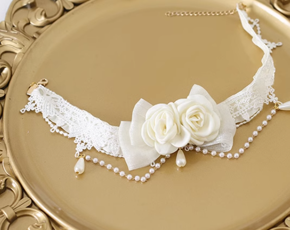 Elegant Lolita Lace Camellia Necklace - image 7