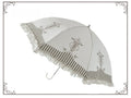 Lyre Academy - Classic Lolita 2-Fold Parasol, Lyre Print and Embroidered Trim - image 4