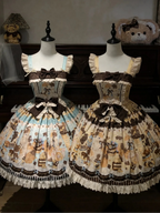 Chocolate Cake Party Honey Cat Print Sweet Lolita JSK - image 1