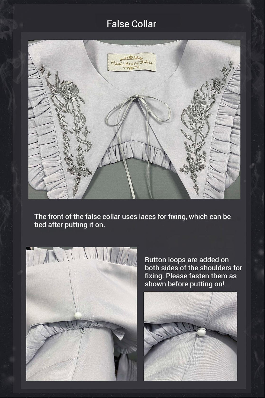 Witch Notes - Gothic Lolita Embroidered Dress Suit, Cross and Rose Print - image 46