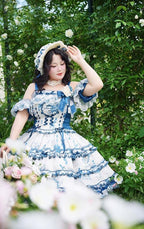 Mulberry Poetry Collection - Plus Size Lolita Printed Top & Skirt Set with Embroidery - image 10