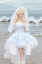 Mermaid's Tears - Ocean Wedding Sweet Lolita JSK Full Set - image 2
