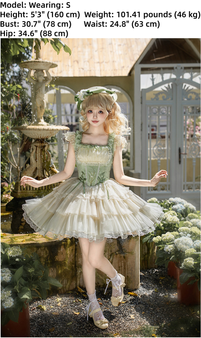 Lily of the Valley Whisper - Embroidered Classic Lolita Corset JSK Dress - image 18