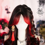 Bathing Flames - Red & Black Highlighted Gothic Lolita Wig - image 3