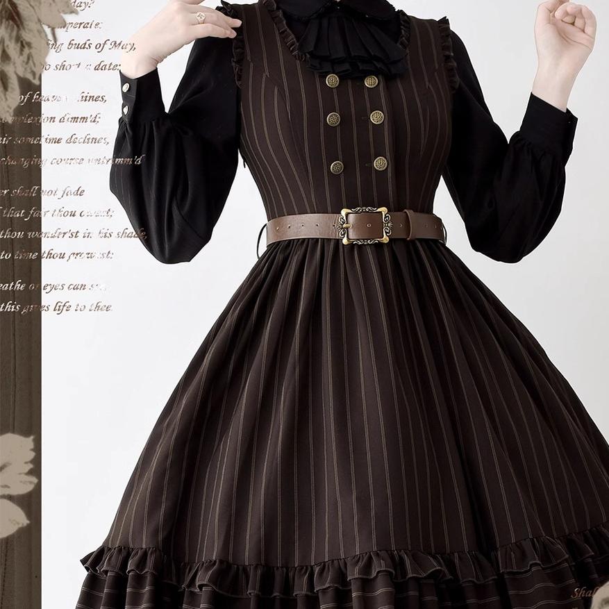 Little Manor - Classical Lolita JSK Dress & Long Sleeve Blouse - image 7