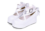 Daily Lolita Leather Shoes Platform Medium Heel Big Bow Shoe - image 6