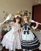 Little Dessert Chef - Old School Lolita JSK Dress, Cream-Like Ruffle and Accessories - image 1