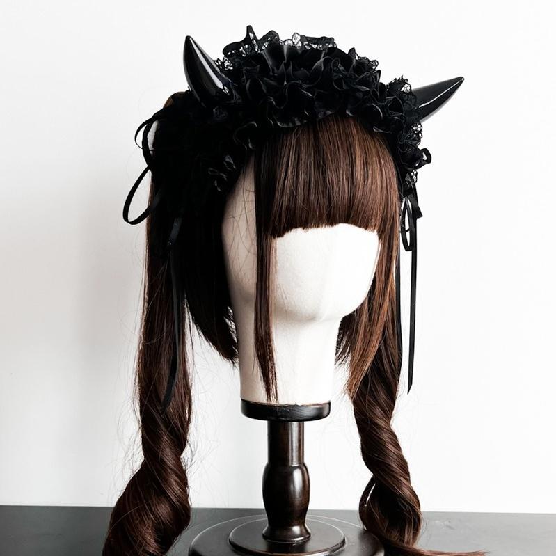 Gothic Devil Horn Lolita KC Hairband, Custom Colors - image 3