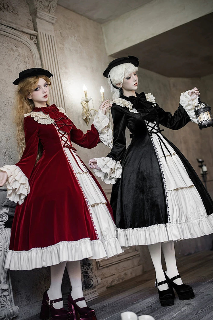 Letters and Poems · Nutcracker Box - Long Sleeves Ruffled Open-Front Bow Lace-Up Gothic Lolita Dress - image 7