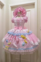 Pink Candy Party Sweet Lolita Short-Sleeve Dress - image 1