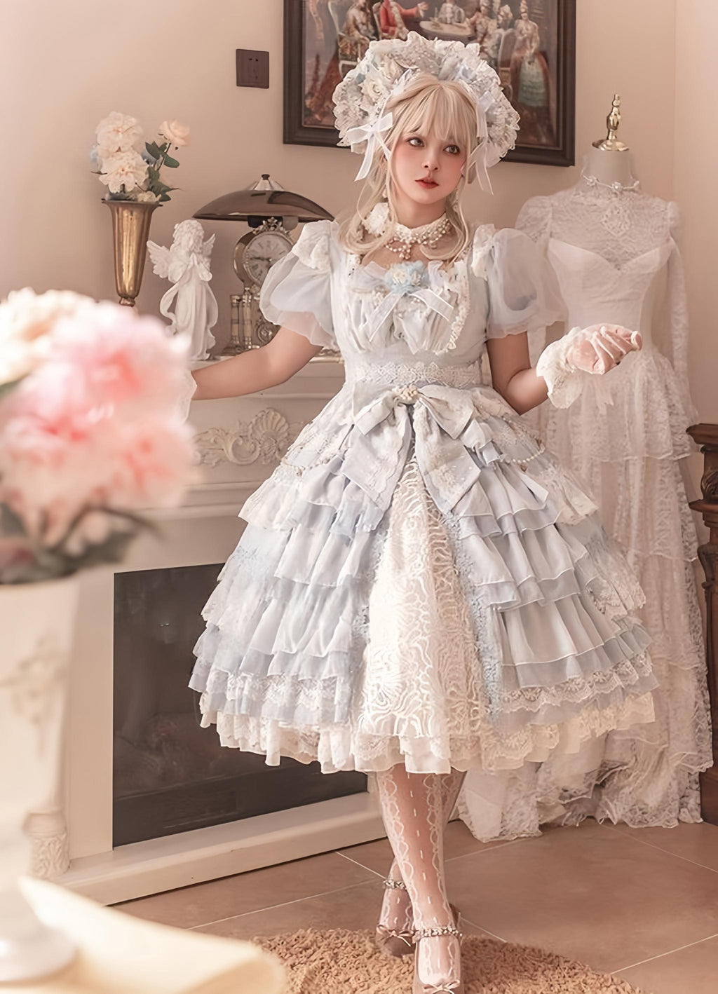 Waltz - Classic Lolita Plus-size OP Dress, Front Opening - image 2