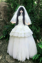 Pure White Prayer · Snow Love - Square Collar Ruffled Bow Lace Classic Gothic Lolita Dress Set - image 7