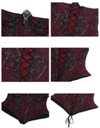 Goth Spiderweb Lace Wine Red Vampire Boned Corset - image 4