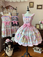 Blush Lace Bow JSK with Bear Motif and Sweet Details - Sweet Dream Shop - image 4