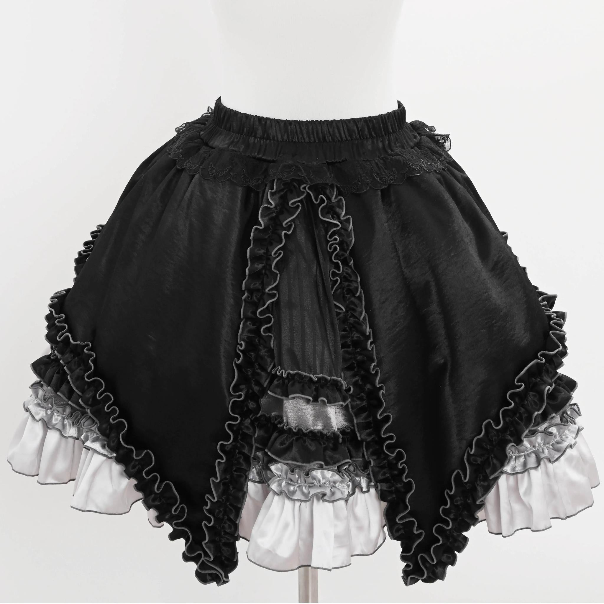 Metallic Angel Black Gothic Lolita Top and Ruffled Skirt Set - image 20