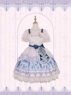 Romantic Floral Puff-Sleeve Dress with Lace Pearl and Overlay - image 2