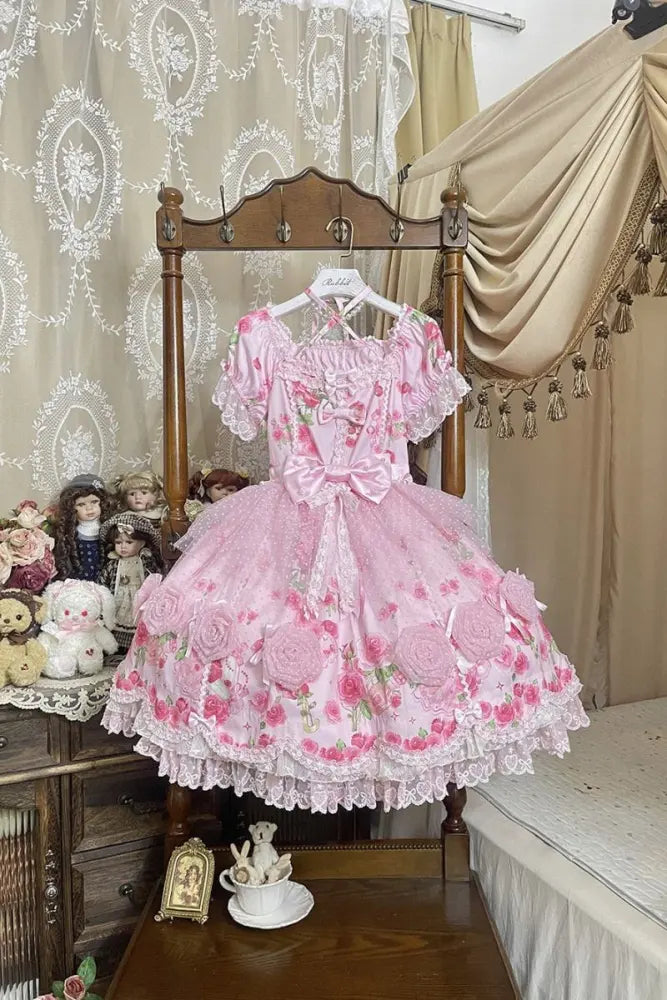 Little Rose Lolita OP & Separate Overdress - image 1