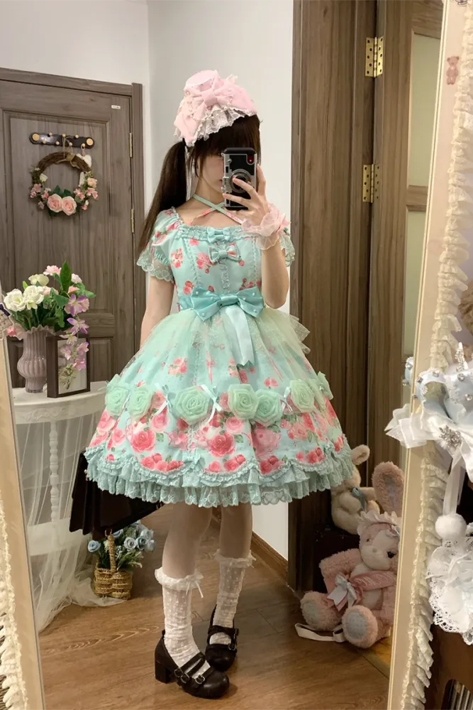Little Rose Lolita OP & Separate Overdress - image 5