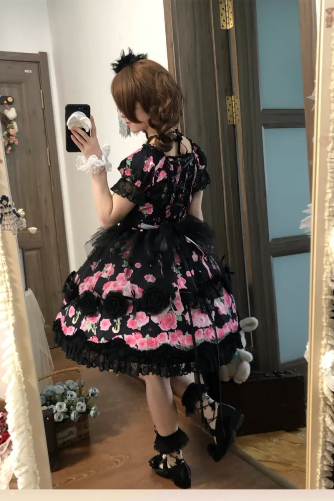 Little Rose Lolita OP & Separate Overdress - image 6