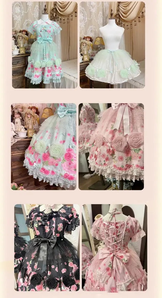Little Rose Lolita OP & Separate Overdress - image 12