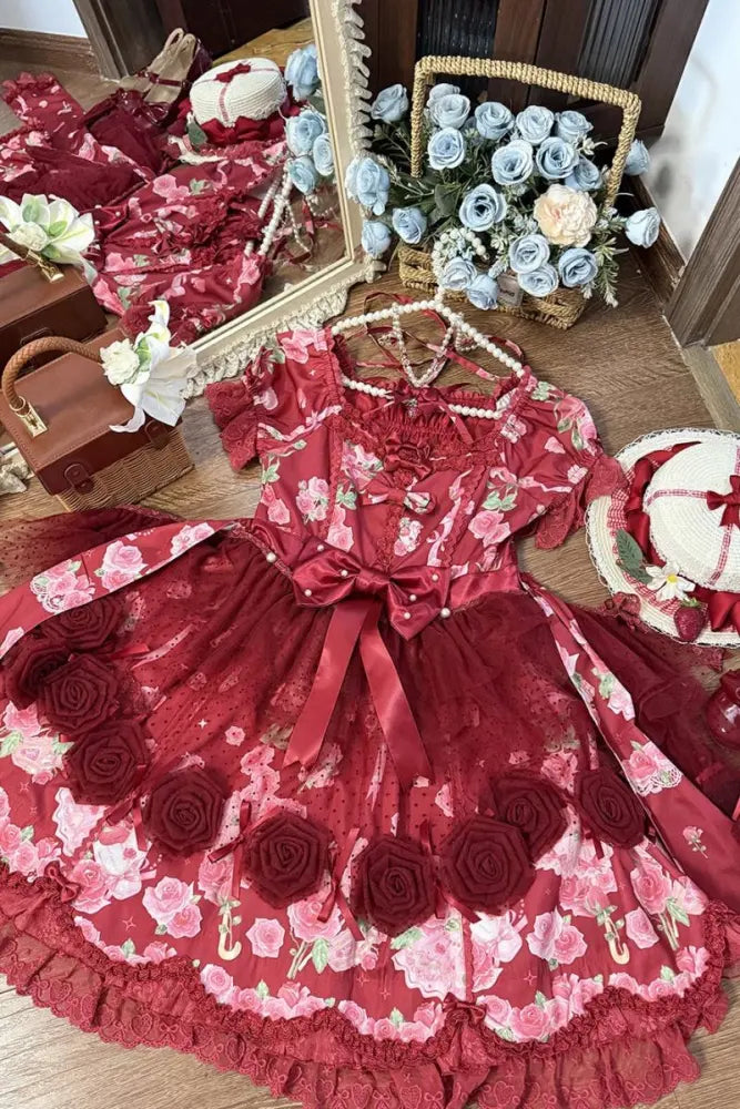 Little Rose Lolita OP & Separate Overdress - image 13