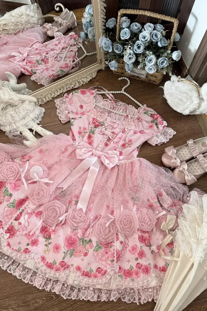 Little Rose Lolita OP & Separate Overdress - image 14