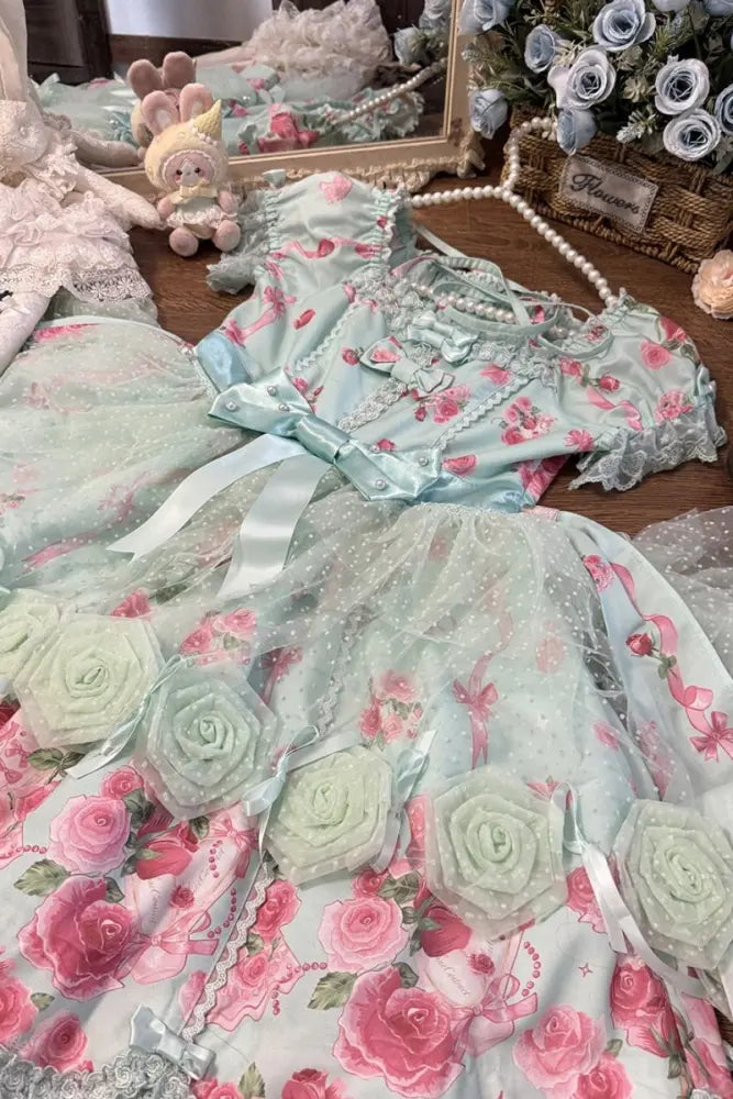 Little Rose Lolita OP & Separate Overdress - image 15