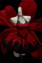 Lace Cat - Gothic Ballet Lolita JSK Dress in Red - image 3