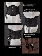 Bone Theater - Gothic Lolita Waist Corset Black Slimming Corset - image 6