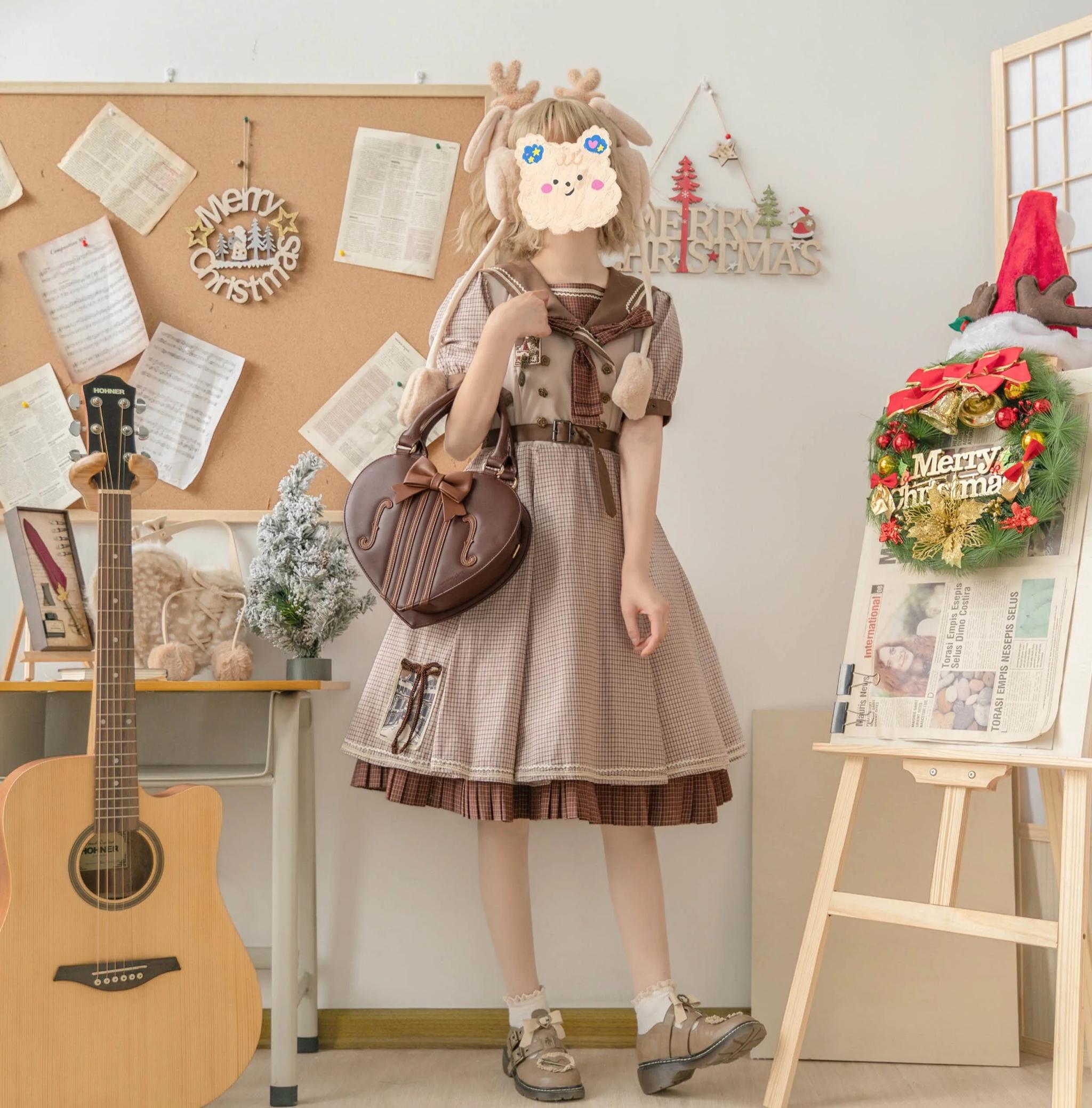 Heart of Violin - PU Classic Lolita Heart Shaped Bag, Violin and Bow Detail - image 14