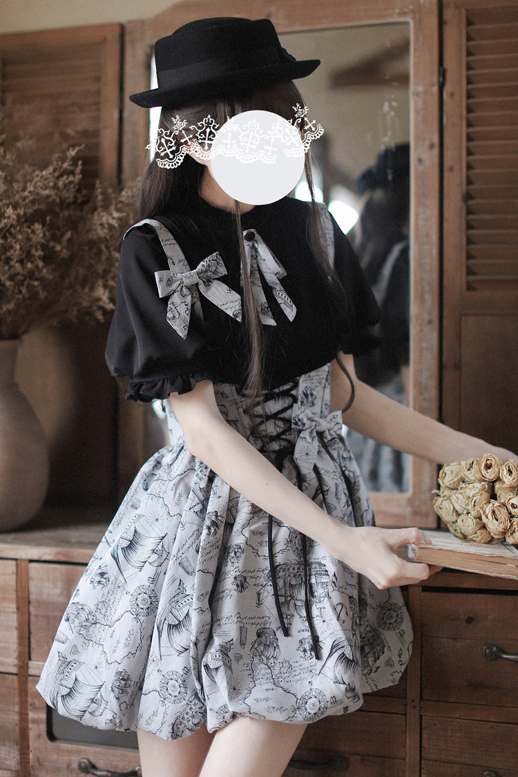 Elise Sweet Vintage Lolita Skirt in Grey - image 1