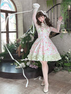 Rose Spring Romance Pink Green Floral Classic Lolita JSK Dress - image 4