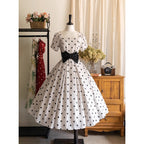 Afternoon Forest Polka-Dot Lolita Dress with Tulip Sleeves - image 1