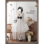 Afternoon Forest Polka-Dot Lolita Dress with Tulip Sleeves - image 4