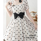 Afternoon Forest Polka-Dot Lolita Dress with Tulip Sleeves - image 6