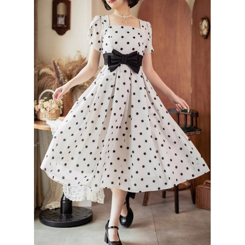 Afternoon Forest Polka-Dot Lolita Dress with Tulip Sleeves - image 8