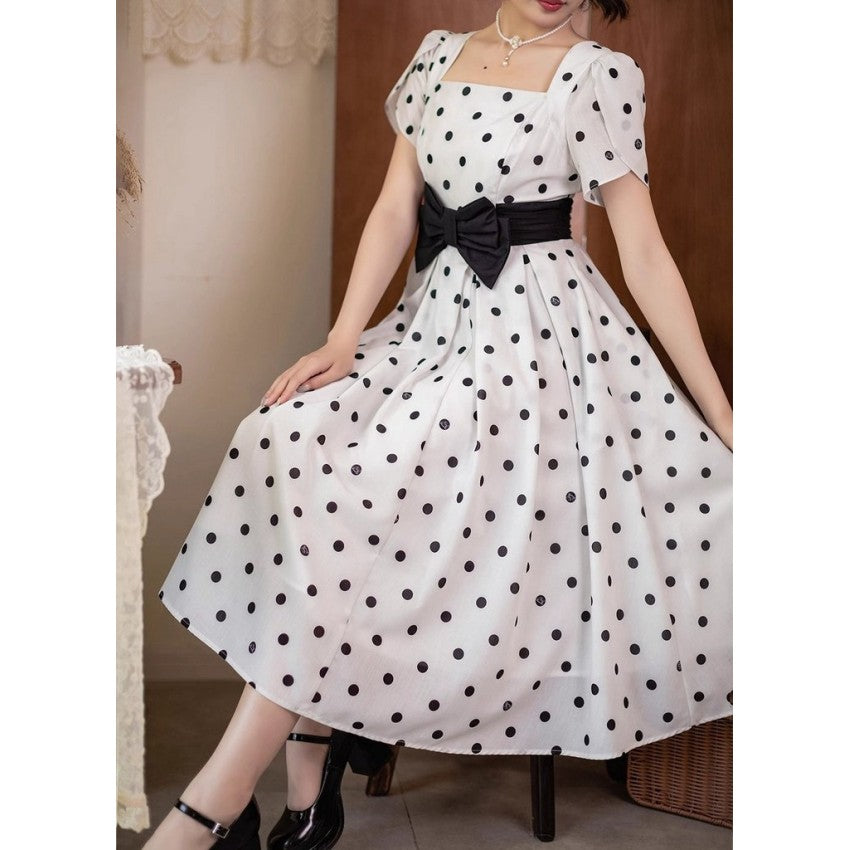 Afternoon Forest Polka-Dot Lolita Dress with Tulip Sleeves - image 10